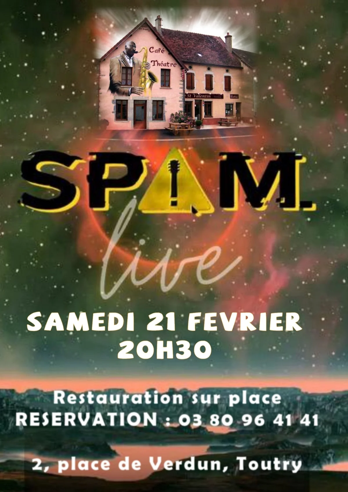 Concert Pop/Rock avec Spam – Toutry / Côte d'Or (Restaurant le Saint Valentin) (affiche de l’événement)