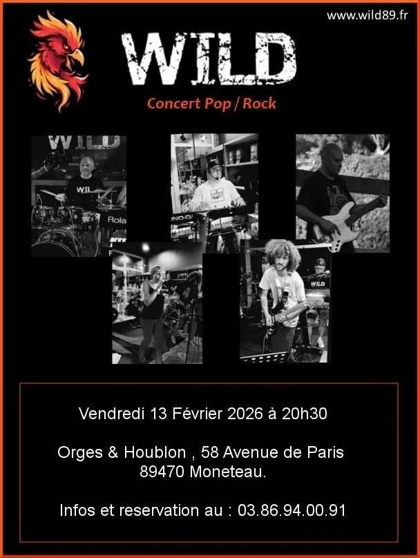 Concert avec Wild – Monéteau (Orges & Houblon) (affiche de l’événement)