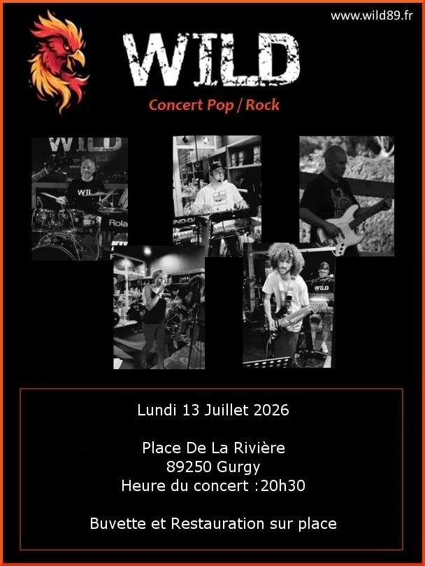 Concert avec Wild – Gurgy (Place de la Rivière) (affiche de l’événement)