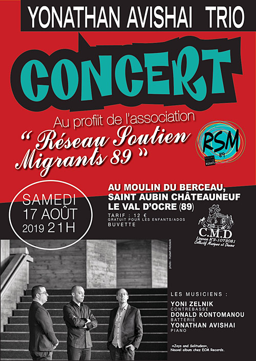 CONCERT JAZZ avec YONATHAN AVISHAI TRIO (piano, contrebasse, batterie / nouvel album