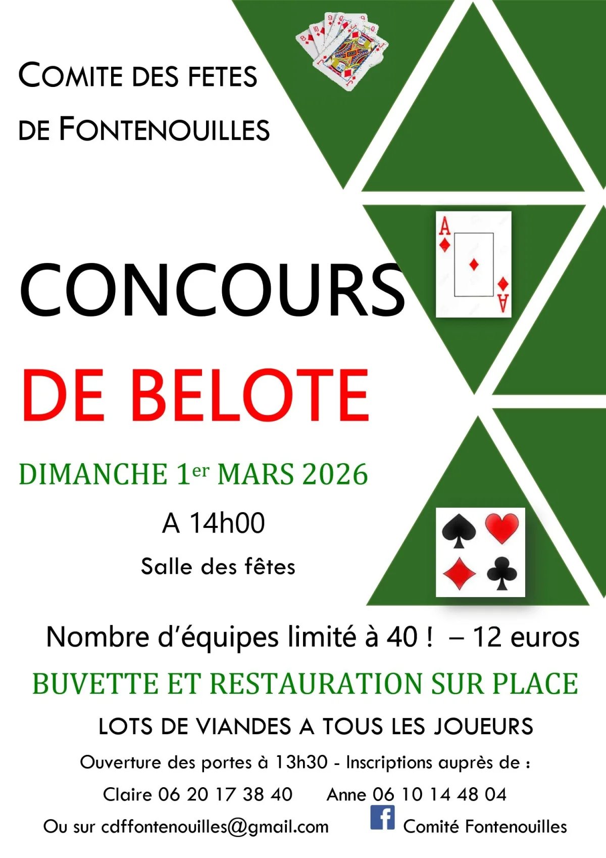 Concours de belote – Fontenouilles (Salle des fêtes) (affiche de l’événement)
