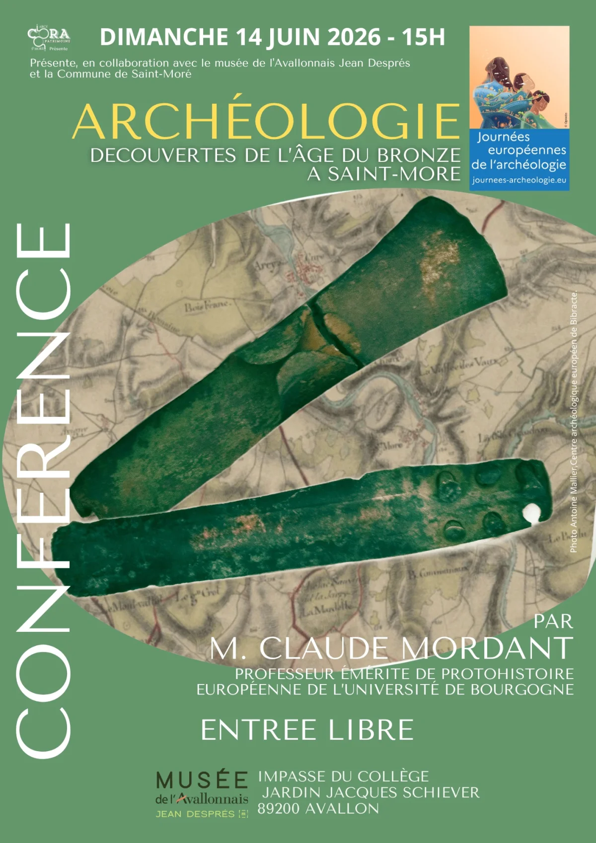 Conférence Archéologique : Découvertes de l'âge du bronze à Saint-Moré – Saint-Moré (Musée de l’Avallonnais Jean Després) (affiche de l’événement)
