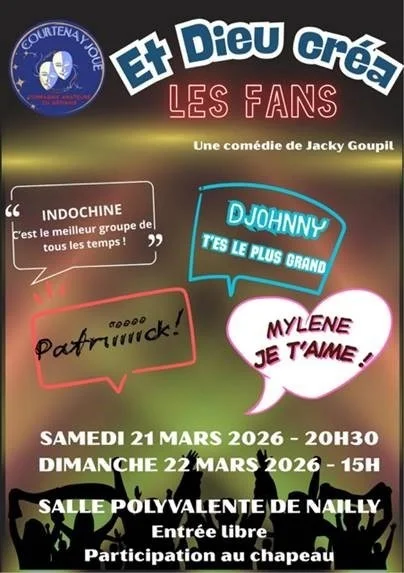 Et Dieu créa les fans de Jacky Goupil – Nailly (Salle polyvalente) (affiche de l’événement)