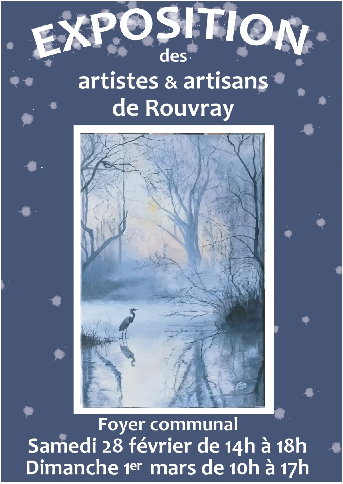 Exposition des artistes & artisans de Rouvray (sur 2 jours) – Rouvray (Foyer communal) (affiche de l’événement)