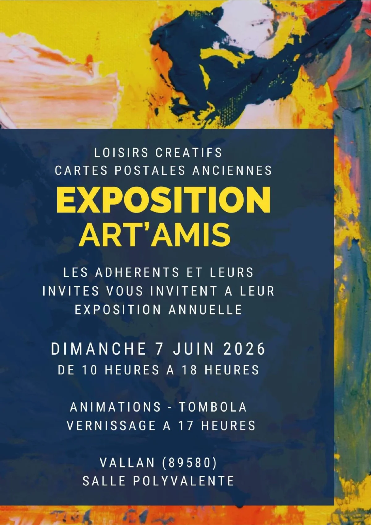 Exposition de l'association ART'AMIS – Vallan (Salle polyvalente) (affiche de l’événement)