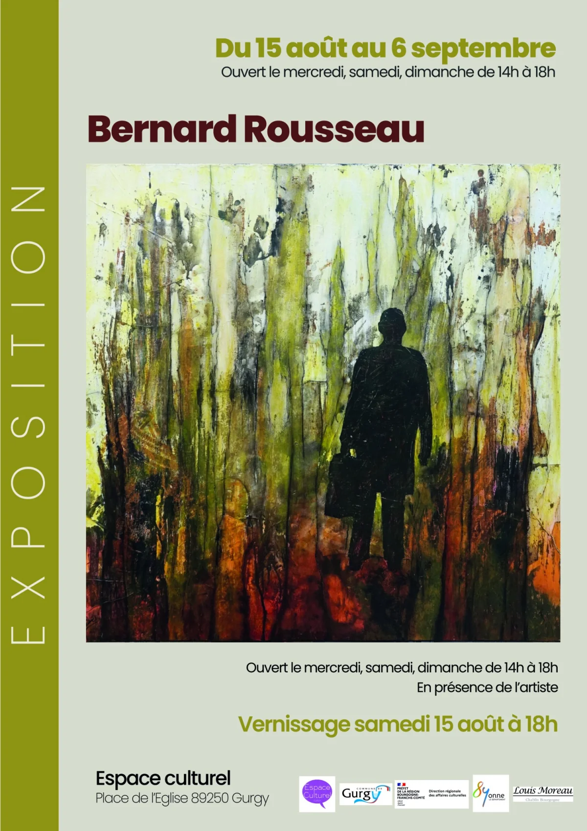 Exposition de peinture de Bernard Rousseau – Gurgy (Espace culturel) (affiche de l’événement)