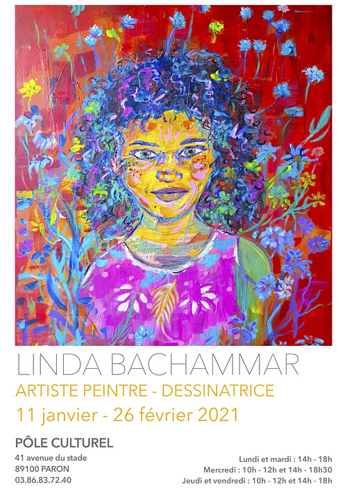 Exposition de Linda Bachammar (artiste peintre - dessinatrice) du 11 janvier au 26 fvrier 2021