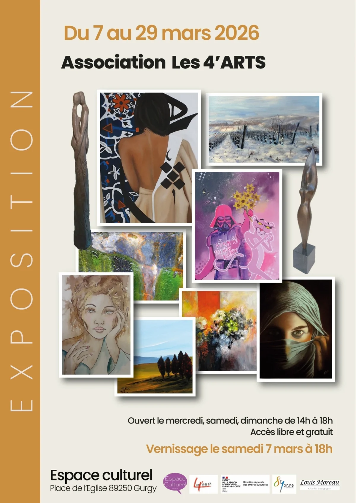 Exposition Les 4 Art's – Gurgy (Espace culturel de Gurgy) (affiche de l’événement)