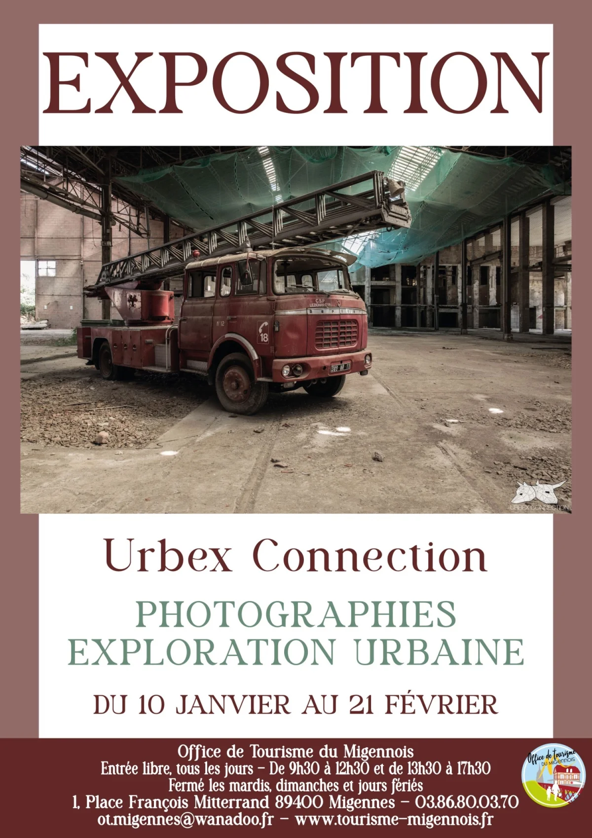 Exposition - Photographies exploration urbaine - Urbex Connection – Migennes (Office de Tourisme du Migennois) (affiche de l’événement)