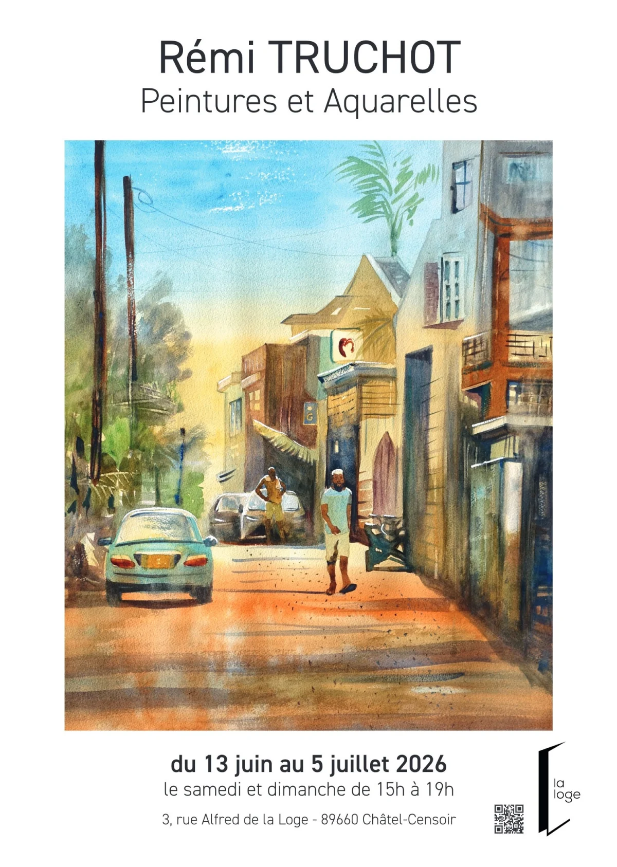 Exposition : Rémi Truchot (Peintures et aquarelles) – Châtel-Censoir (La Loge) (affiche de l’événement)