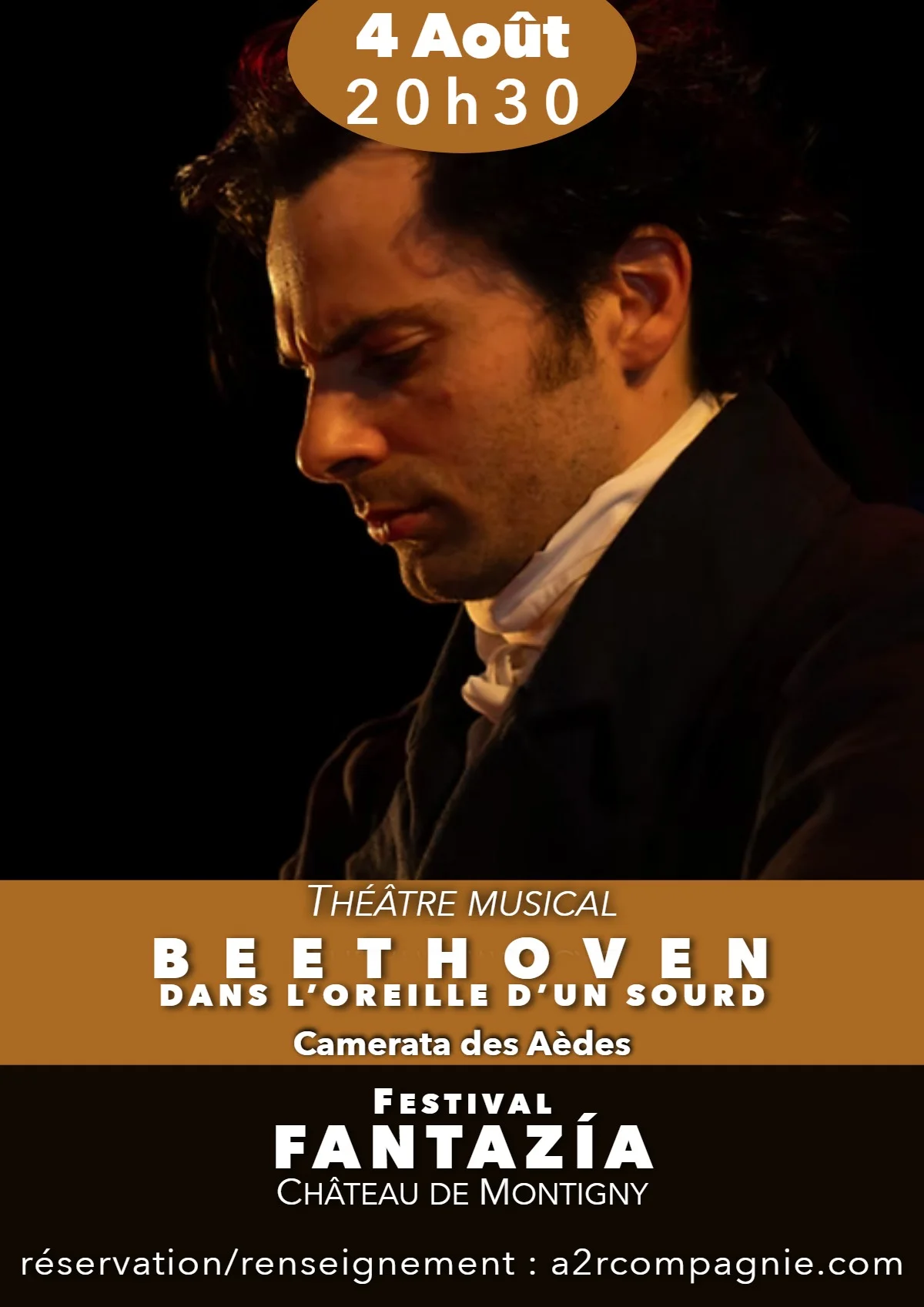 Spectacle : "Beethoven" dans le cadre du 7ème Festival Fantazía – Perreux / Charny Orée de Puisaye (Château de Montigny) (affiche de l’événement)