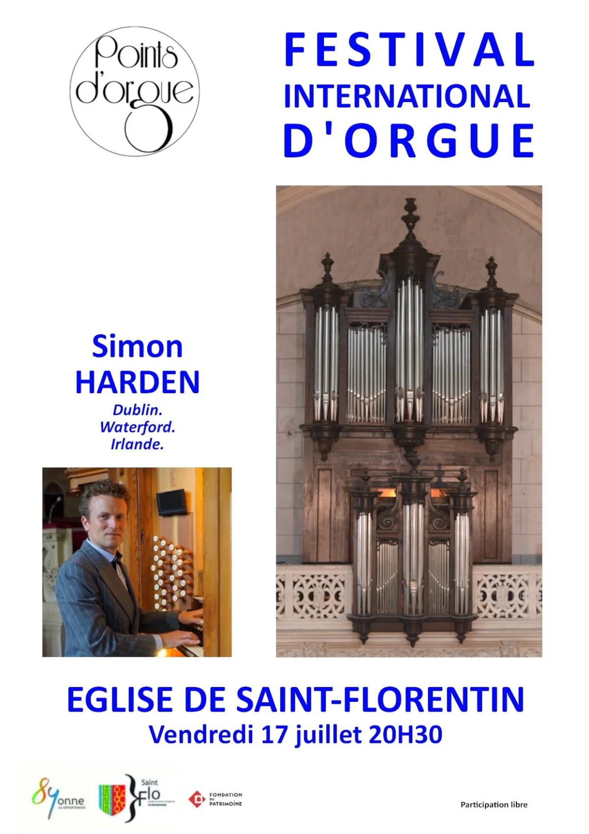 Festival international d'orgue de Saint-Florentin – Saint-Florentin (Eglise) (affiche de l’événement)