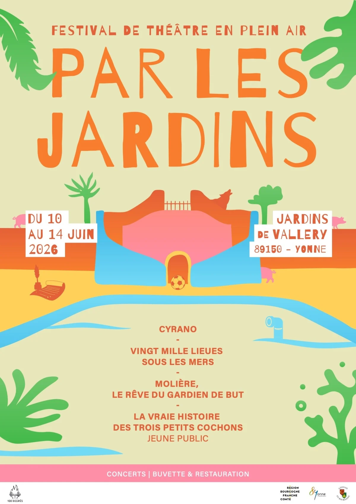 Festival Par les Jardins / Théâtre en plein air – Vallery (Jardins de Vallery) (affiche de l’événement)