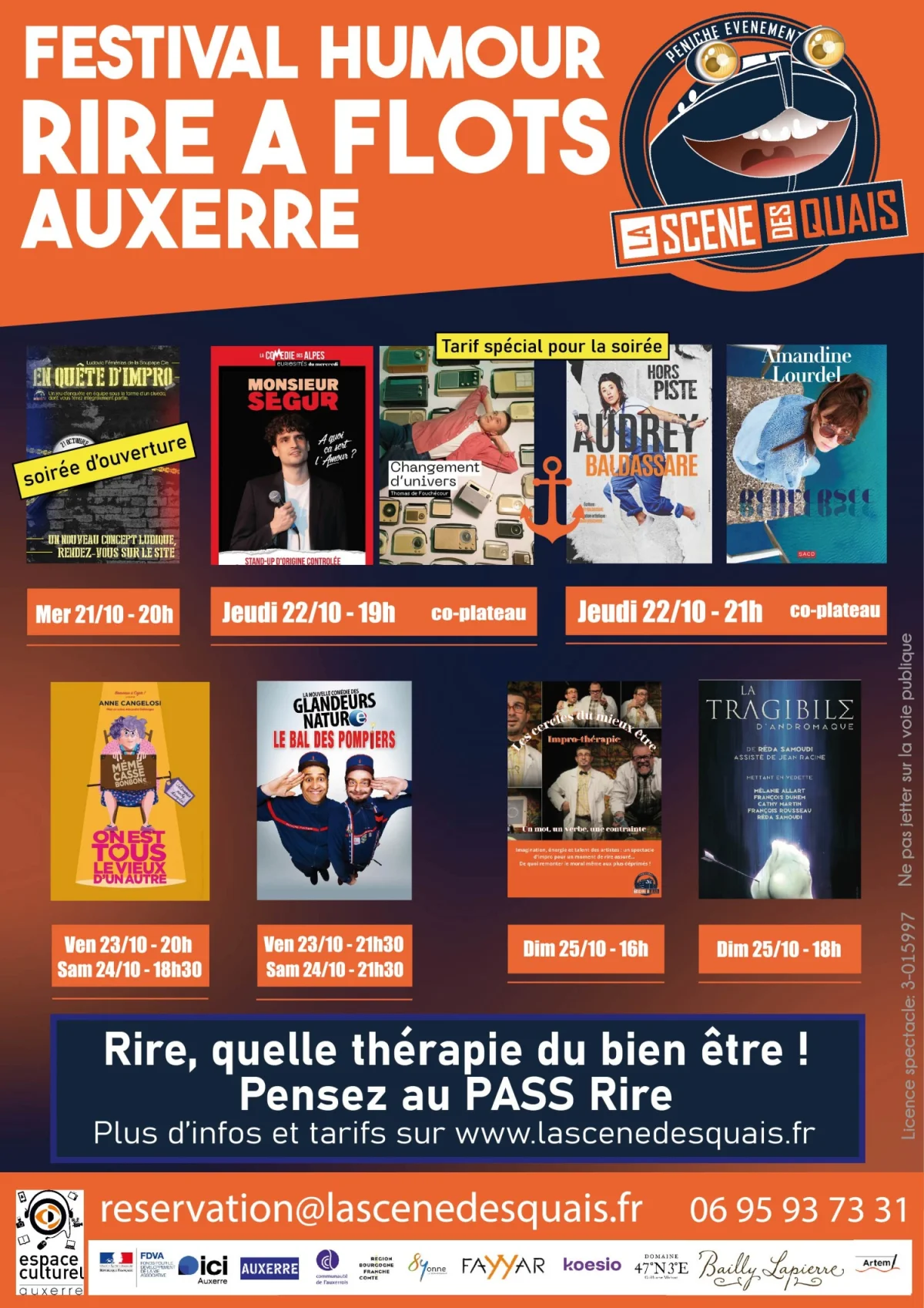 Festival Rire à Flots – Auxerre (Théâtre La scène des quais) (affiche de l’événement)