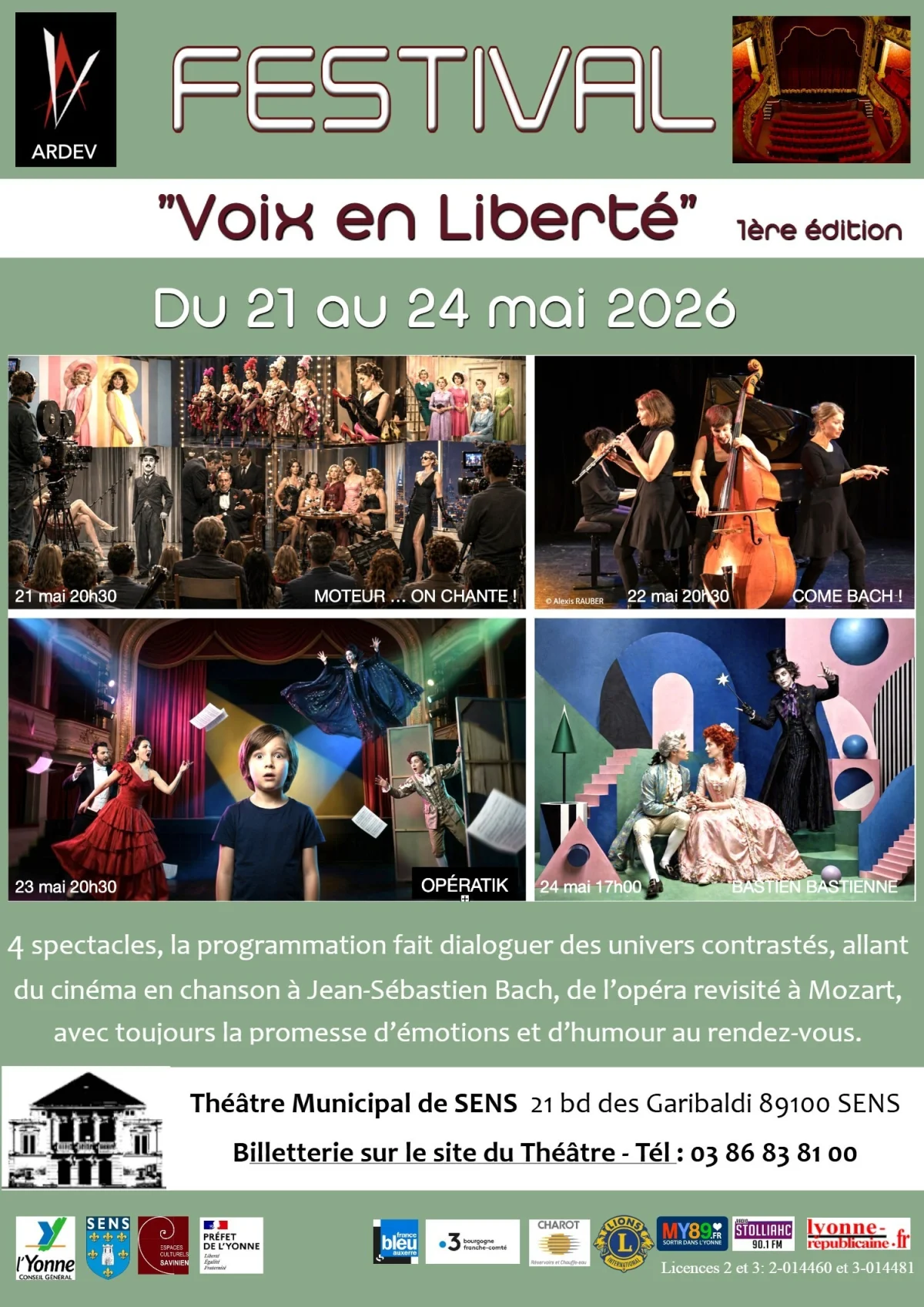 Festival “Voix en Liberté” (1ère édition) – Sens (Théâtre municipal) (affiche de l’événement)