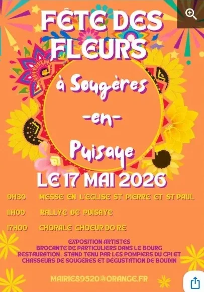 Fête des fleurs – Sougères-en-Puisaye (Village) (affiche de l’événement)