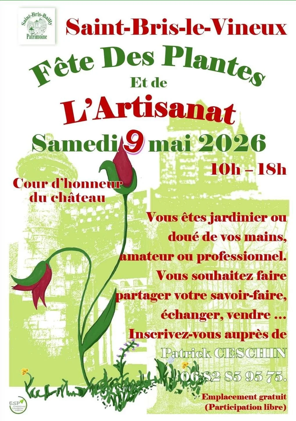 Fête des plantes et de l'artisanat – Saint Bris le Vineux (Cour d'honneur du château / salle des fêtes) (affiche de l’événement)