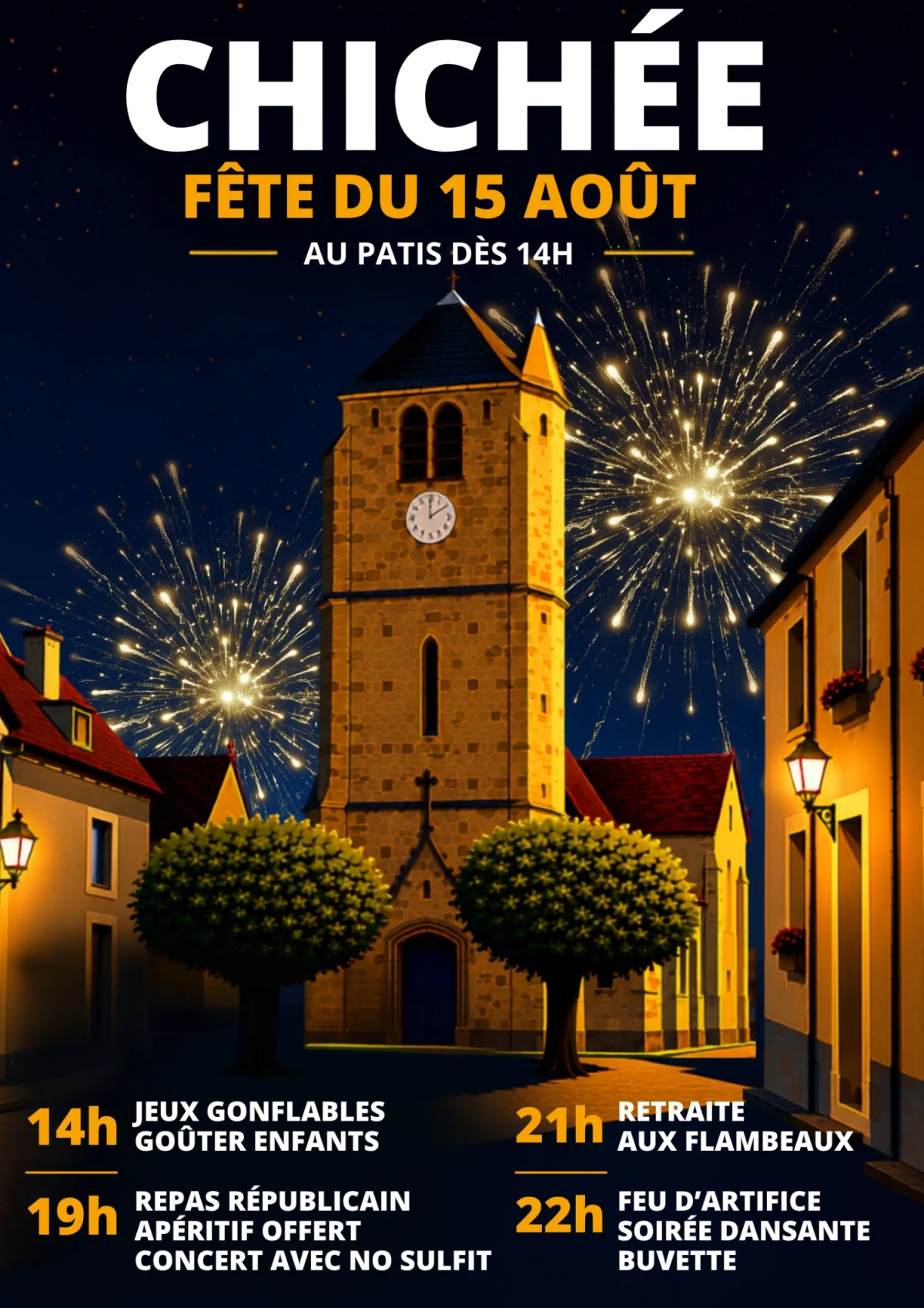 Fête du 15 Août – Chichée (Pâtis) (affiche de l’événement)