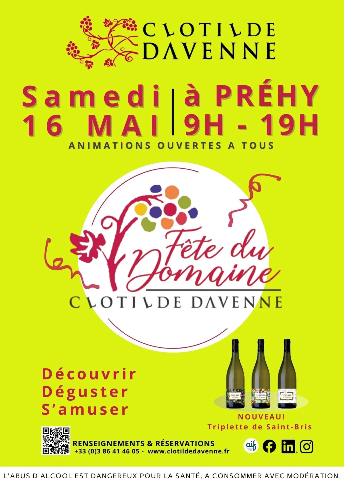Fête du Domaine Clotilde Davenne – Préhy (Préhy) (affiche de l’événement)