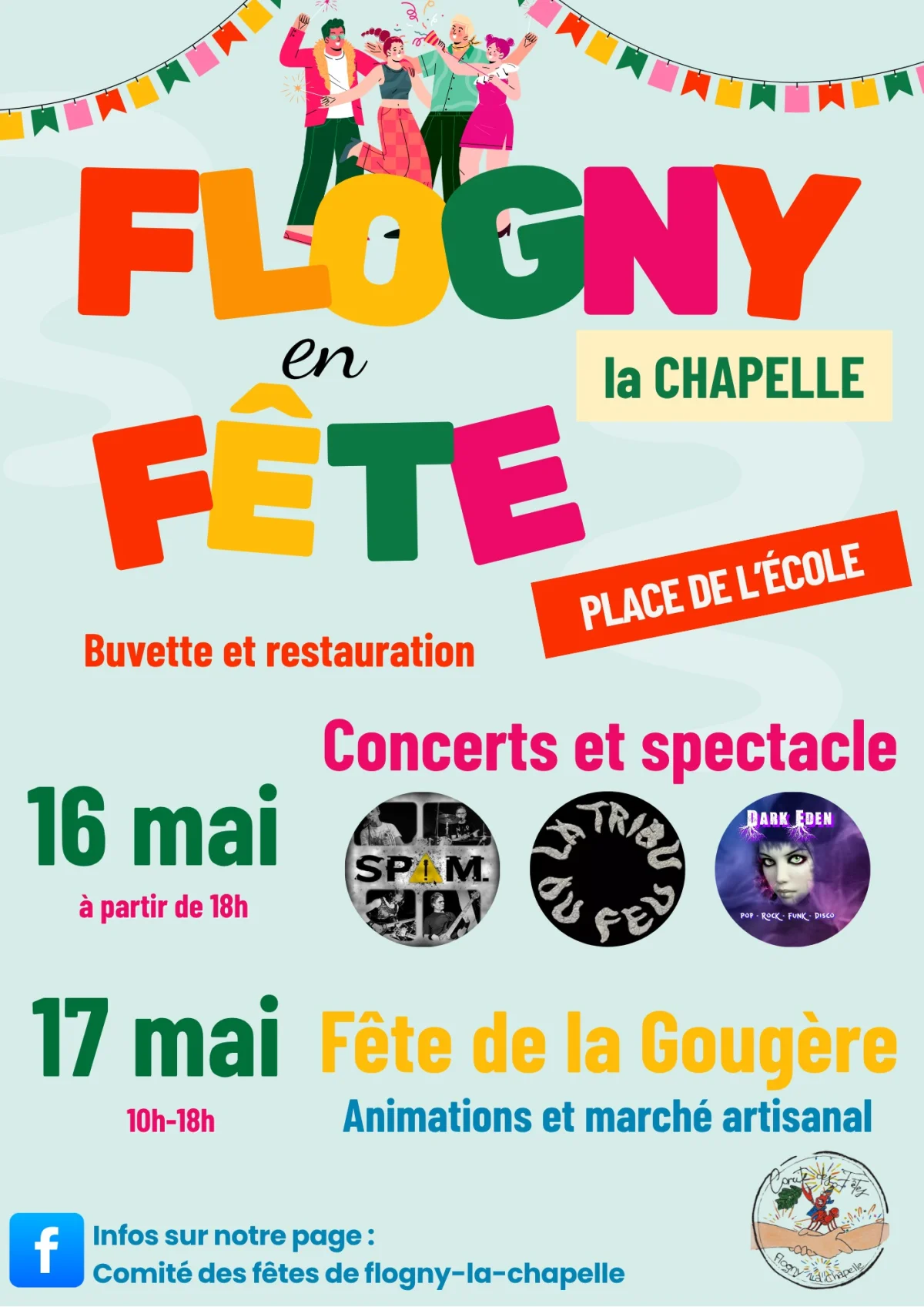 Flogny la Chapelle en fête et 31ème fête de la Gougère – Flogny la Chapelle (place de l'école) (affiche de l’événement)