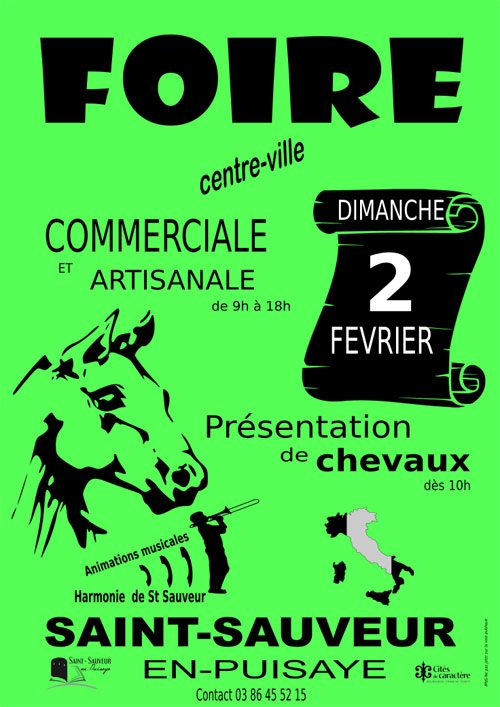FOIRE COMMERCIALE ET ARTISANALE + Prsentation de chevaux + animations musicales (harmonie, artiste dambulateur...)