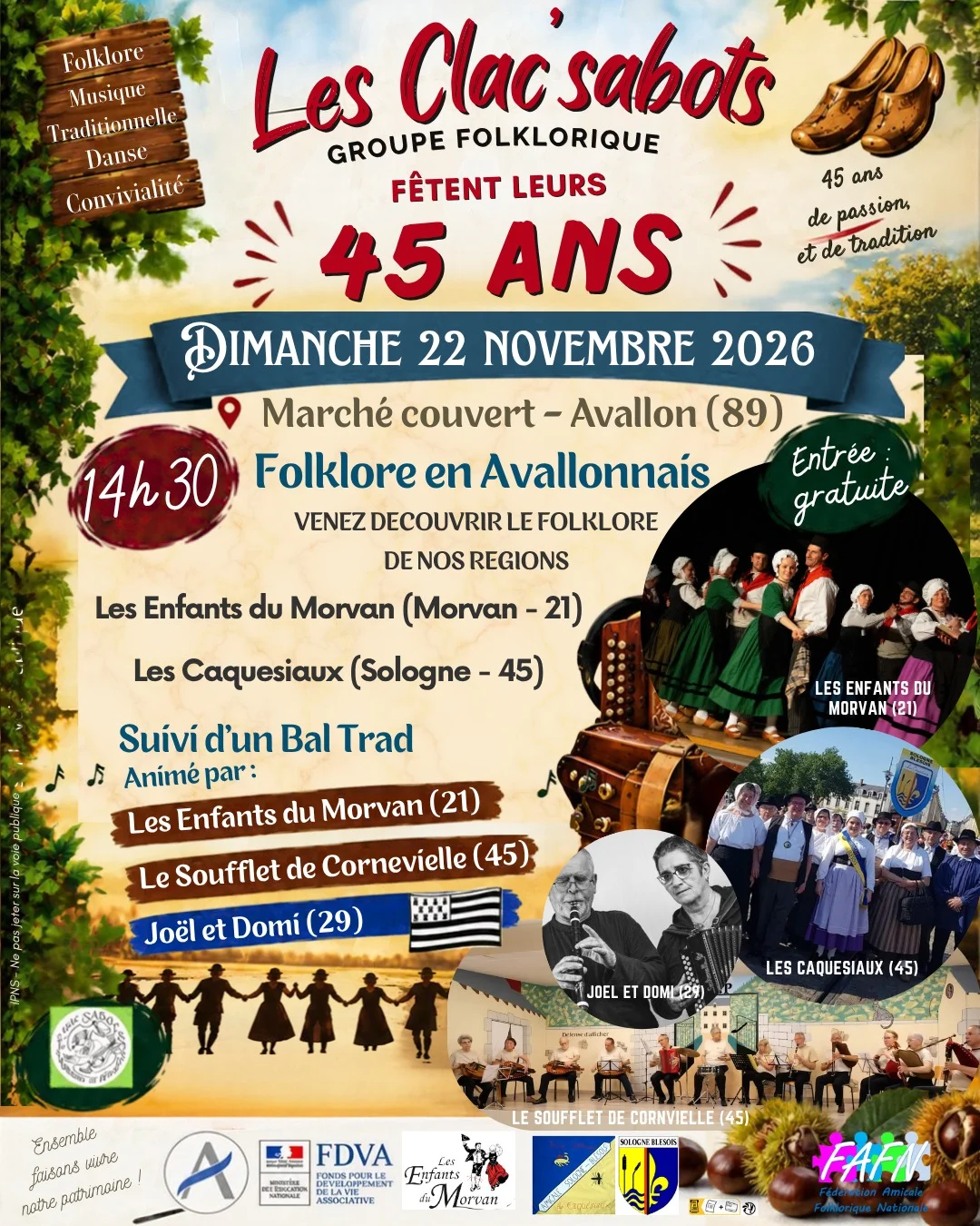 Folklore en Avallonnais – Avallon (Marché couvert) (affiche de l’événement)