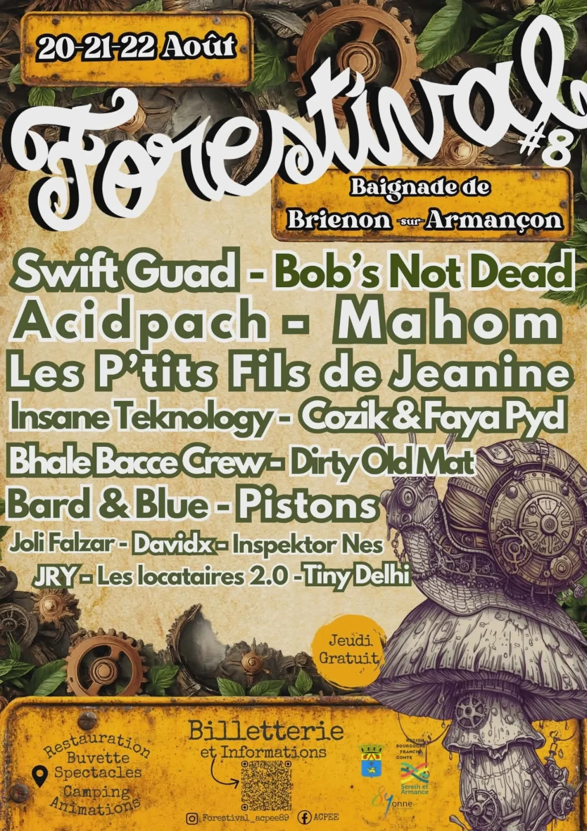 Forestival#8 – Brienon-sur-Armançon (Baignade de Brienon / Chemin des Morillons) (affiche de l’événement)