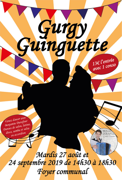 GURGY GUINGUETTE animé par Benjamin Durafour (accordéon / danses de salon, latino, disco, samba et salsa)