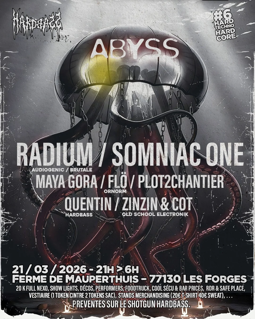 Hardbass#06 "Abyss" – Les Forges (Ferme de Mauperthuis) (affiche de l’événement)