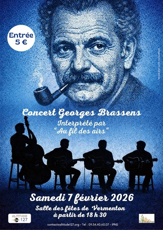 Hommage à georges brassens par le groupe "au fil des airs" – Vermenton (Salle des fêtes de Vermenton) (affiche de l’événement)