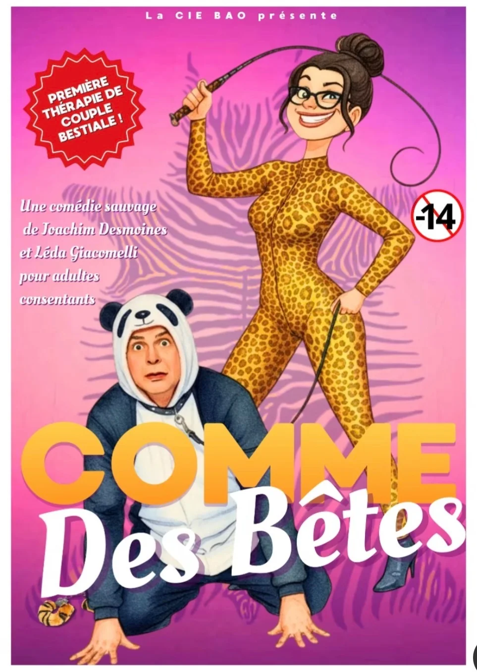 Humour : "Bêtes de sexe !" (une comédie sauvage de
Joachim Desmoines et Leda Giacomelli) – Saint-Julien-du-Sault (Salle Alain Bashung) (affiche de l’événement)