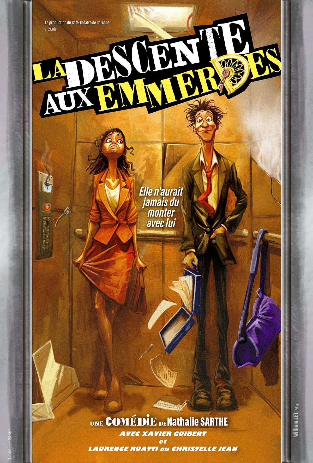 Humour : "La Descente aux Emmerdes" (comédie de Nathalie Sarthe avec Xavier Guibert et Christelle Jean) – Saint-Julien-du-Sault (Salle Alain Bashung) (affiche de l’événement)