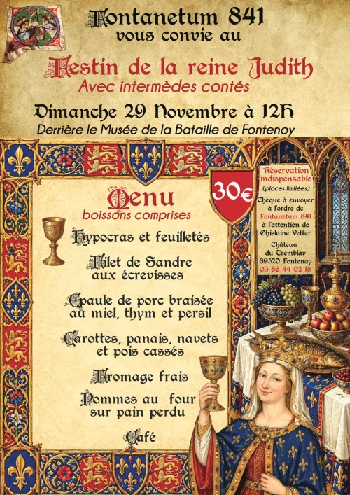 Festin de la reine Judith / Avec intermèdes contés – Fontenoy (Derrière le Musée de la Bataille de Fontenoy) (affiche de l’événement)
