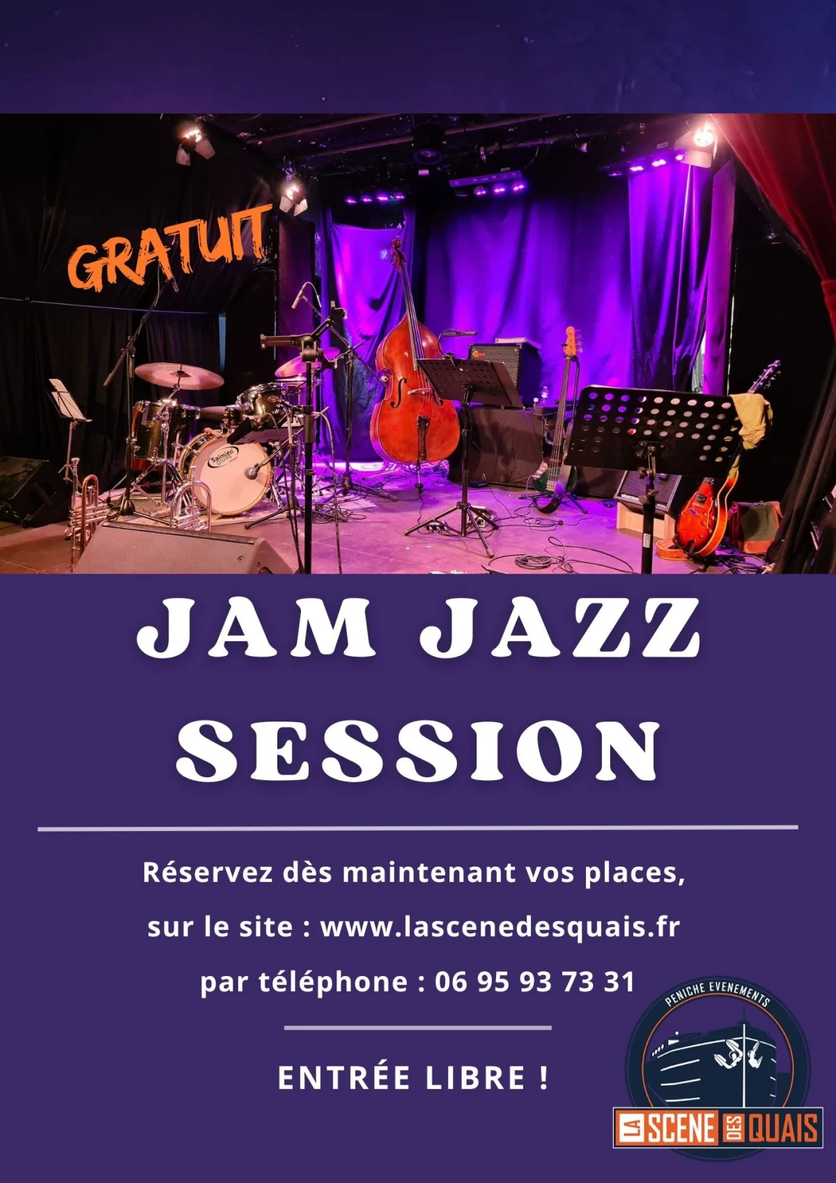 Jam Jazz Session / Tout public - Entrée libre – Auxerre (Théâtre La scène des quais) (affiche de l’événement)