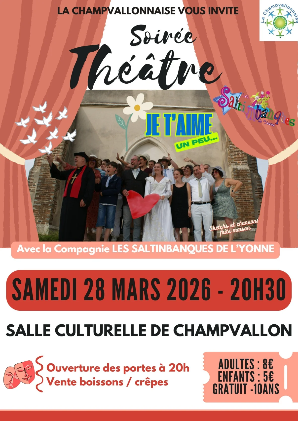 Je t'aime... un peu !!! – Champvallon (Salle culturelle) (affiche de l’événement)