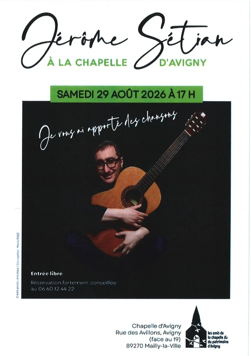 Je vous ai apporté des chansons – Mailly la Ville (Chapelle d'Avigny) (affiche de l’événement)