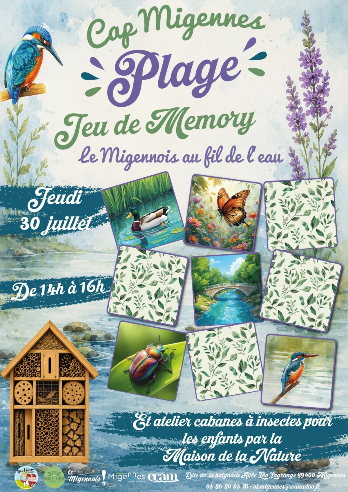 Jeu de Memory - Le Migennois au fil de l'eau - Cap Migennes Plage – Migennes (Parc de la baignade) (affiche de l’événement)