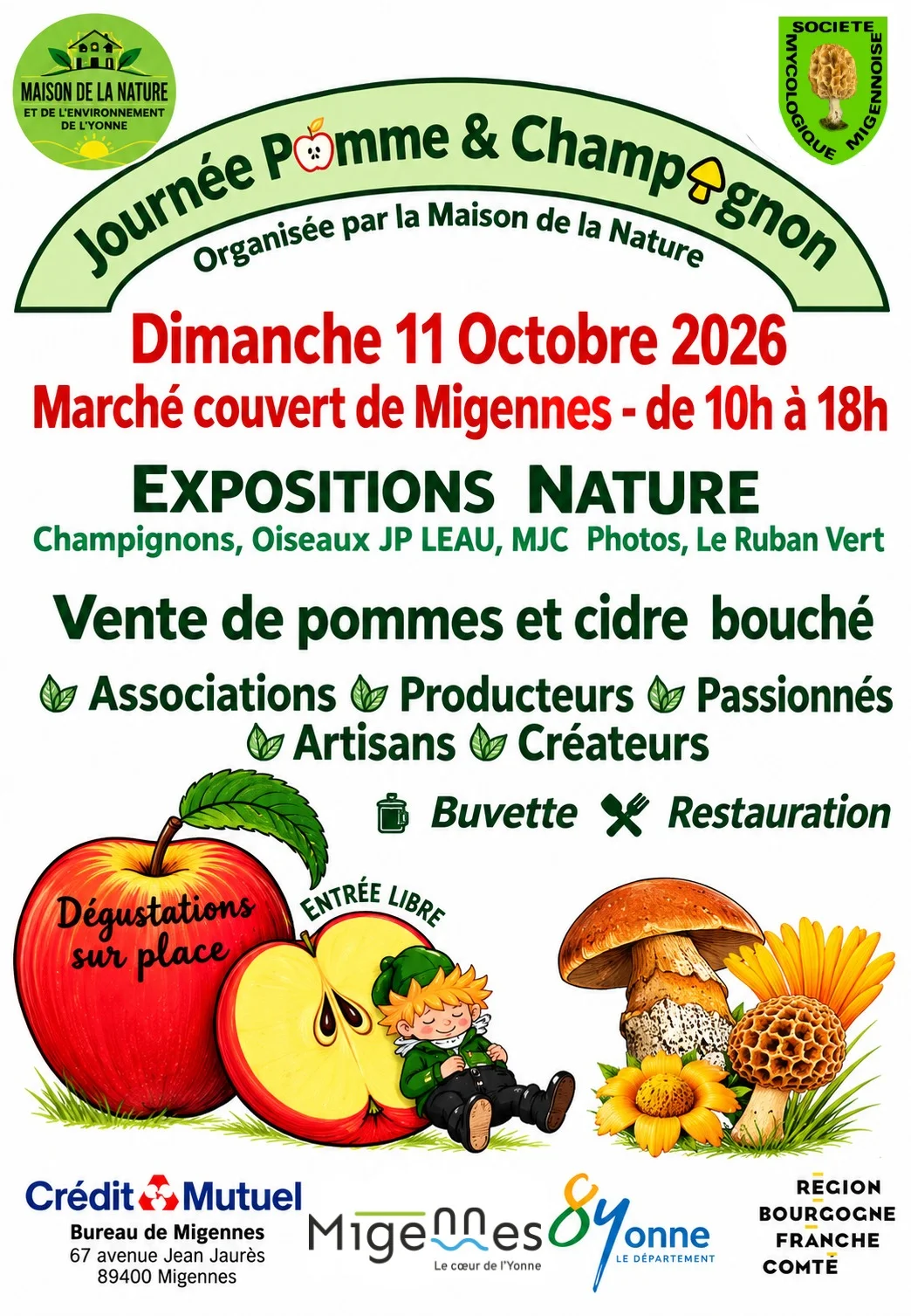 Journée de la Pomme et du Champignon – Migennes (Marché couvert) (affiche de l’événement)