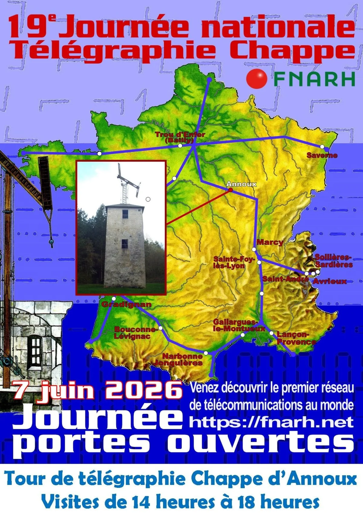 Journée Nationale de la Télégraphie Chappe. – Annoux (Bois de la Reppe.) (affiche de l’événement)