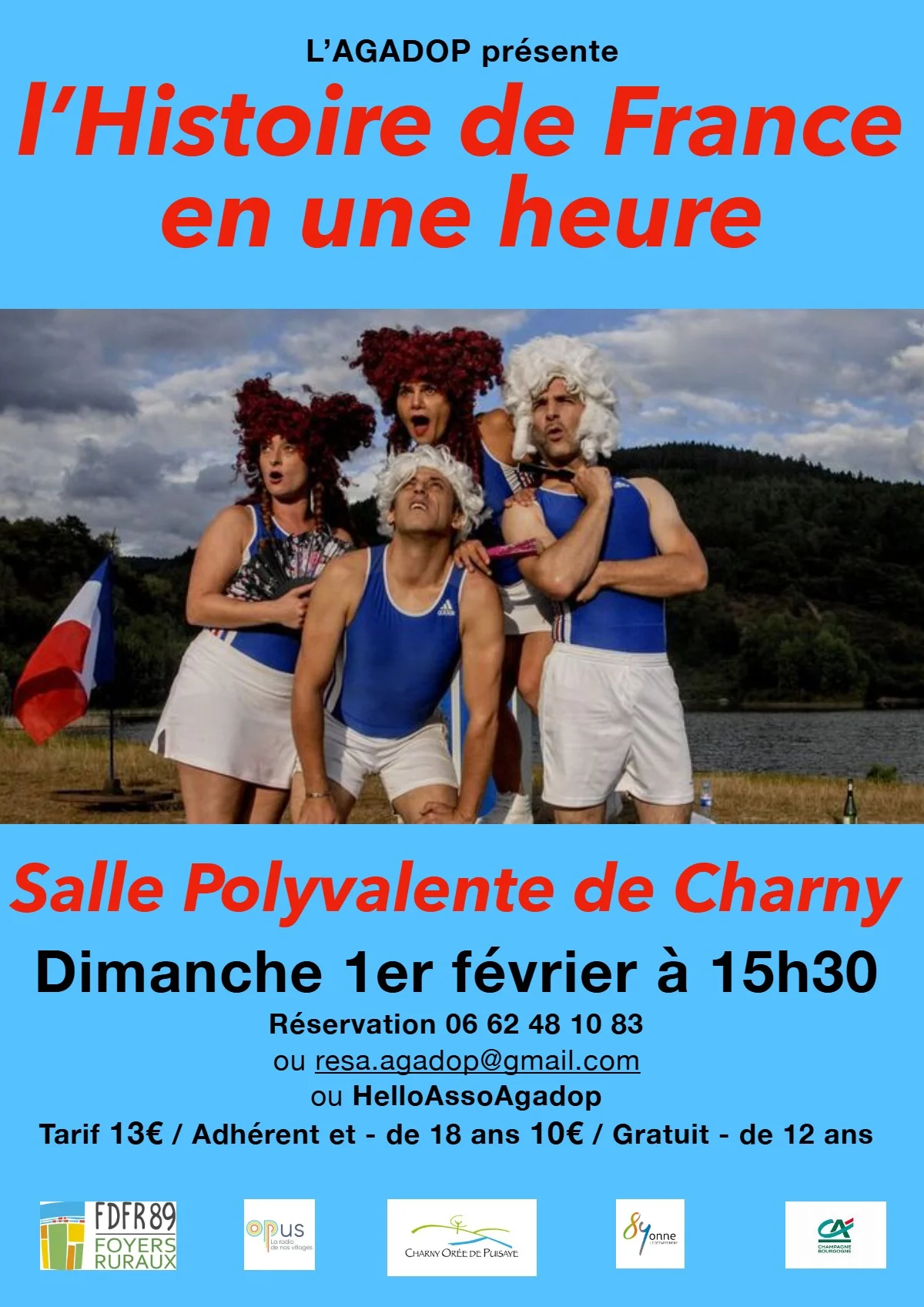 Spectacle "L’Histoire de France en une heure" par la Cie La Gargouille – Charny (Salle polyvalente) (affiche de l’événement)