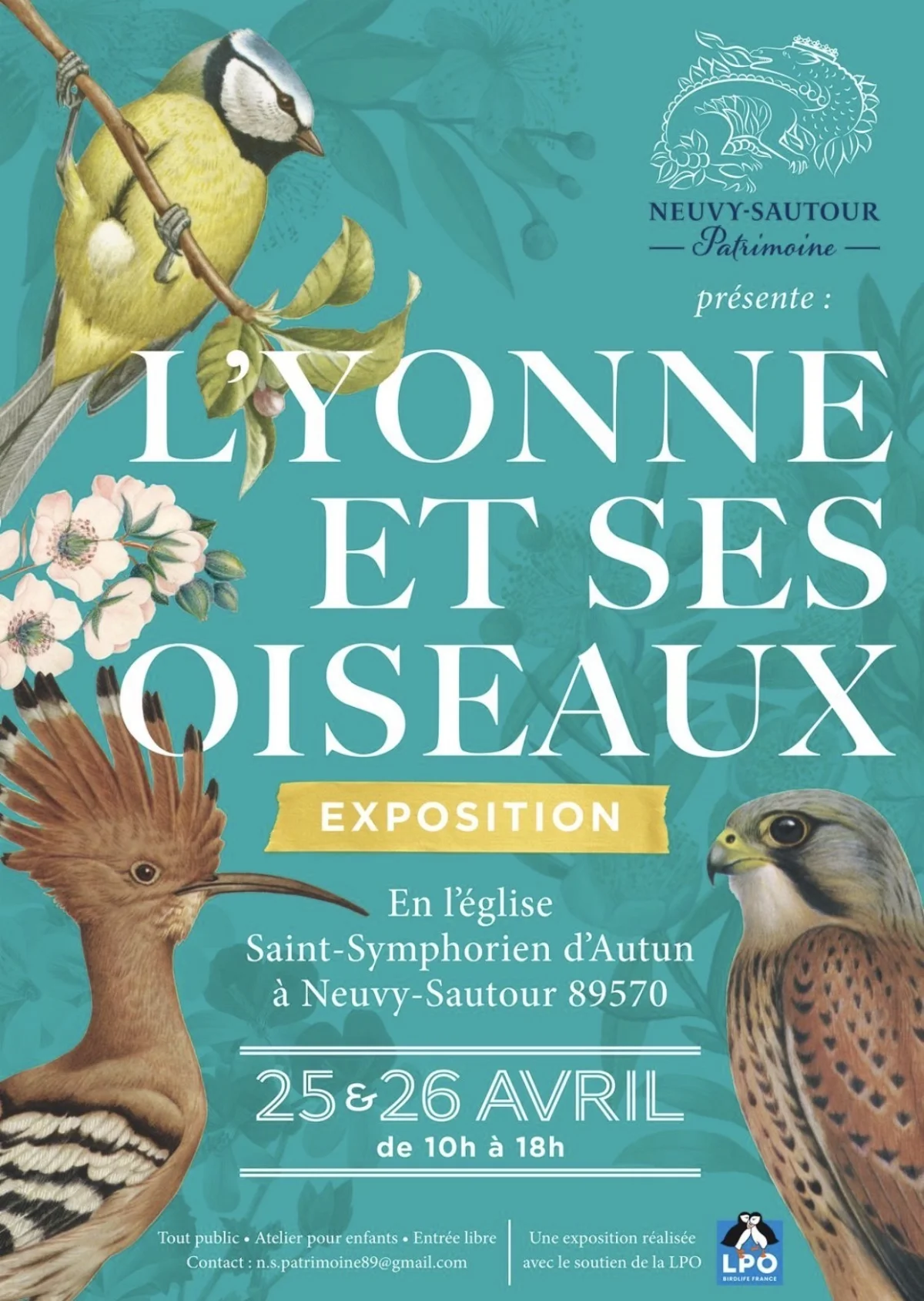 L’Yonne et ses Oiseaux » – Neuvy-Sautour (Église) (affiche de l’événement)