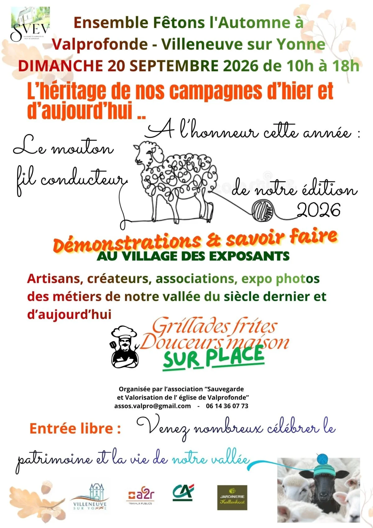 Fête de l'automne à Valprofonde : l'héritage de nos campagnes d'hier et d'aujourd'hui, avec le mouton comme fil conducteur – Villeneuve-sur-Yonne (Valprofonde) (affiche de l’événement)