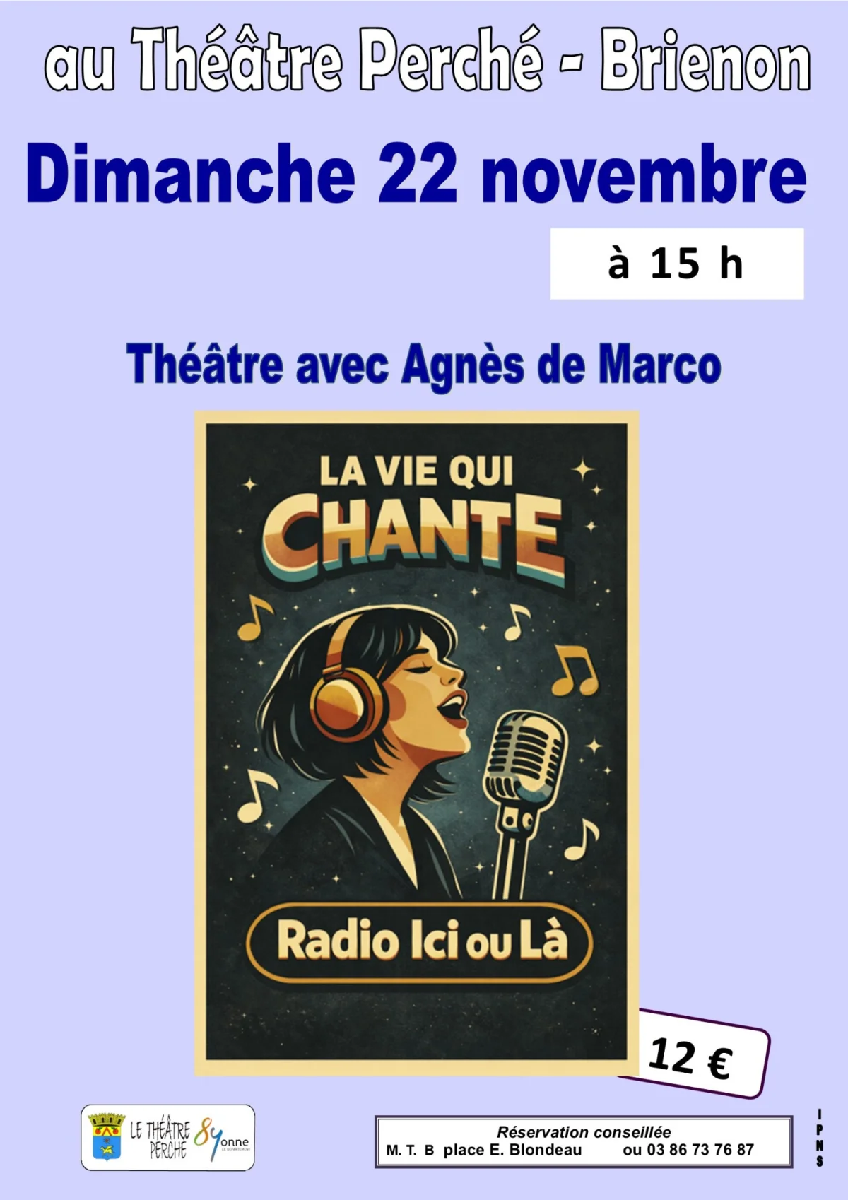 La vie qui chante – Brienon-sur-Armançon (Le Théâtre perché) (affiche de l’événement)