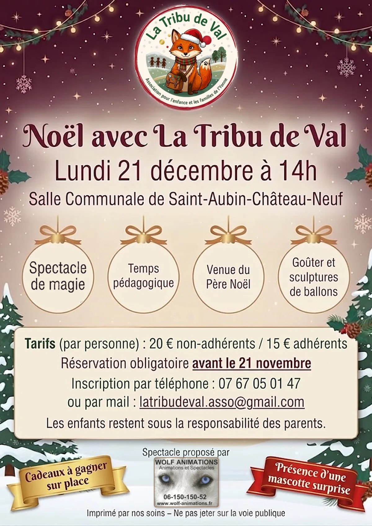 Le Noël de la Tribu – Le Val d'Ocre / Saint-Aubin-Château-Neuf (La salle municipale) (affiche de l’événement)