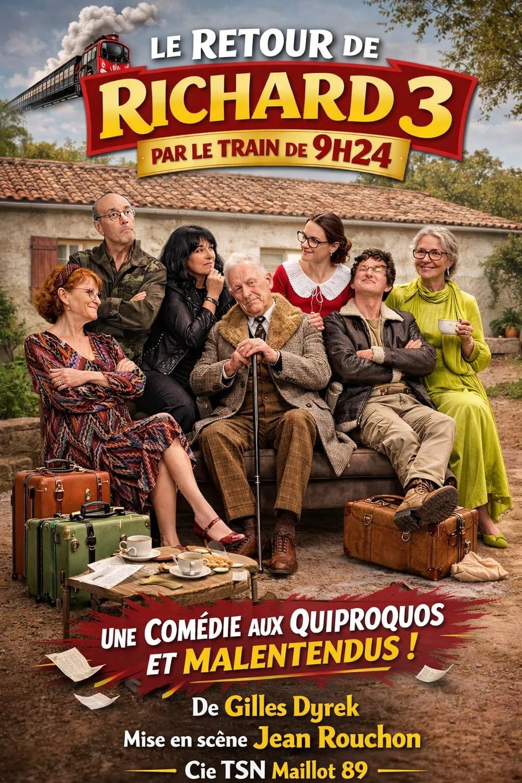 Le retour de Richard 3 par le train de 9h24 - Cie TSN Maillot 89 – Sens (Théâtre municipal de Sens) (affiche de l’événement)