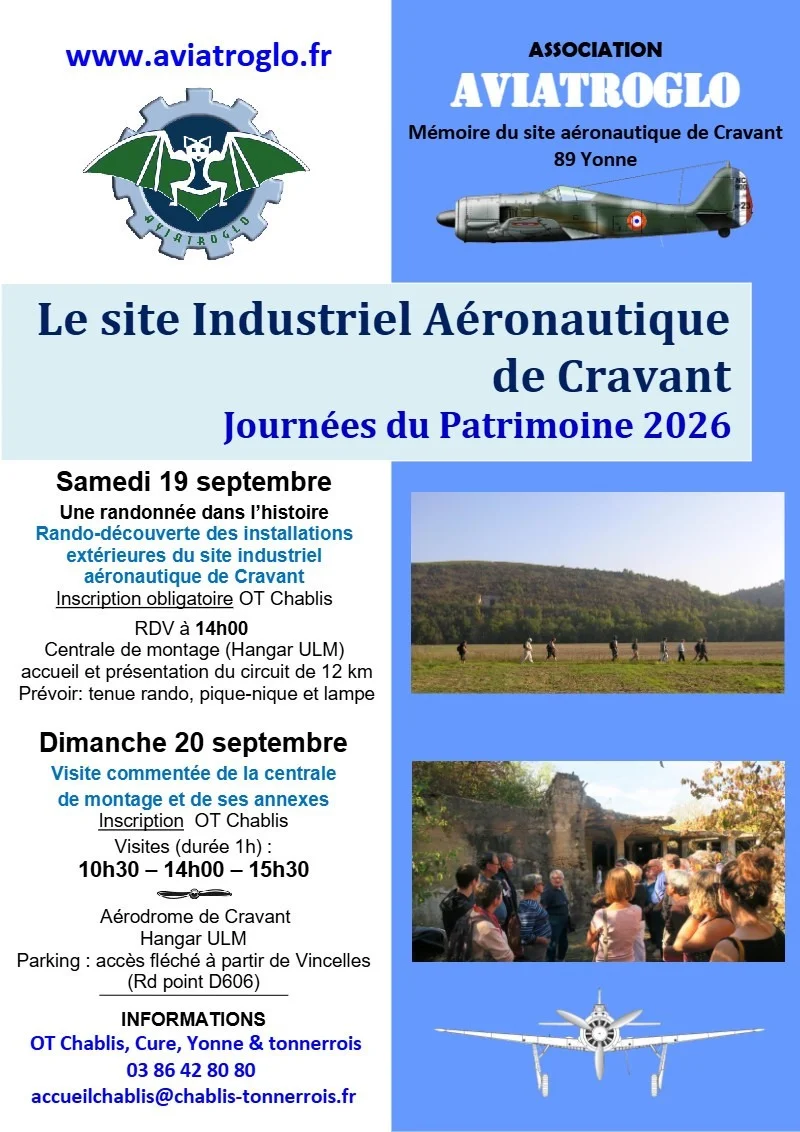 Le site industriel aéronautique de Cravant - Journées du Patrimoine 2026 – Cravant (Aérodrome de Cravant) (affiche de l’événement)