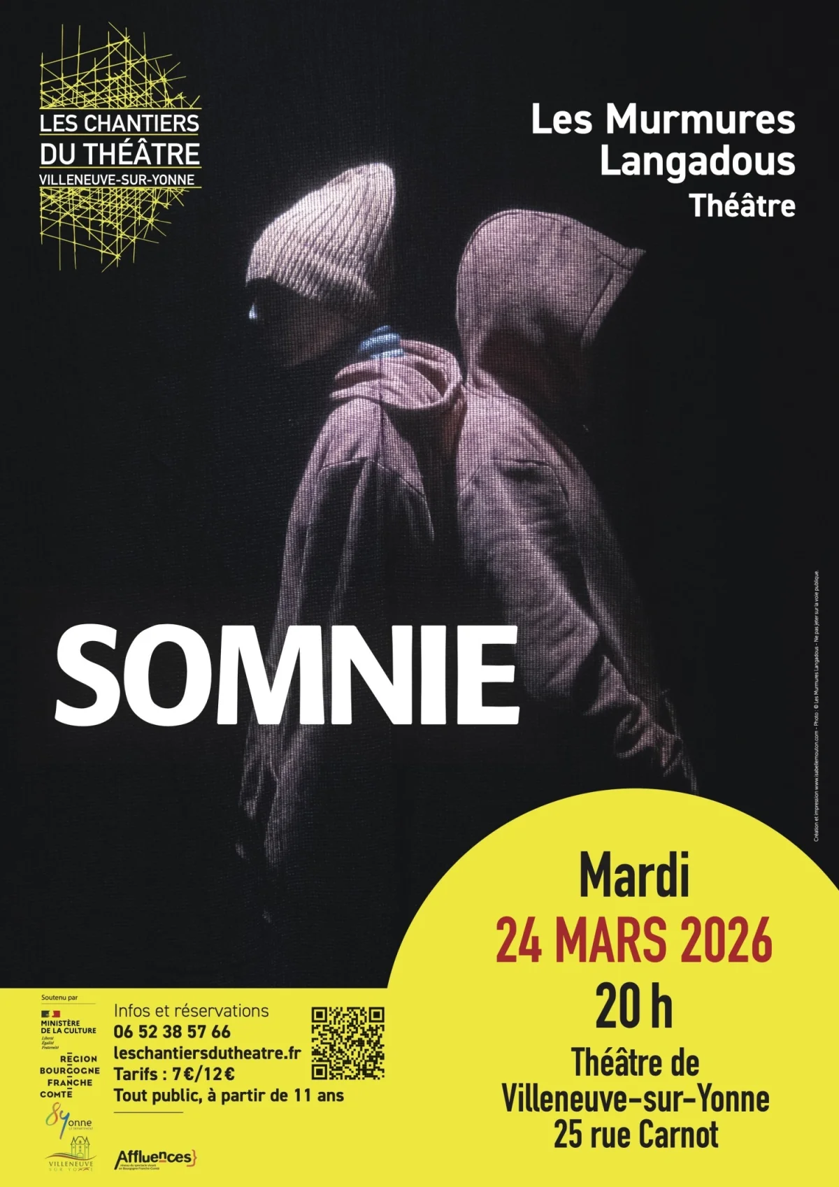 Somnie par la compagnie Les Murmures Langadous / Tout public, à partir de 11 ans – Villeneuve-sur-Yonne (Les Chantiers du Théâtre - Théâtre de Villeneuve sur yonne) (affiche de l’événement)