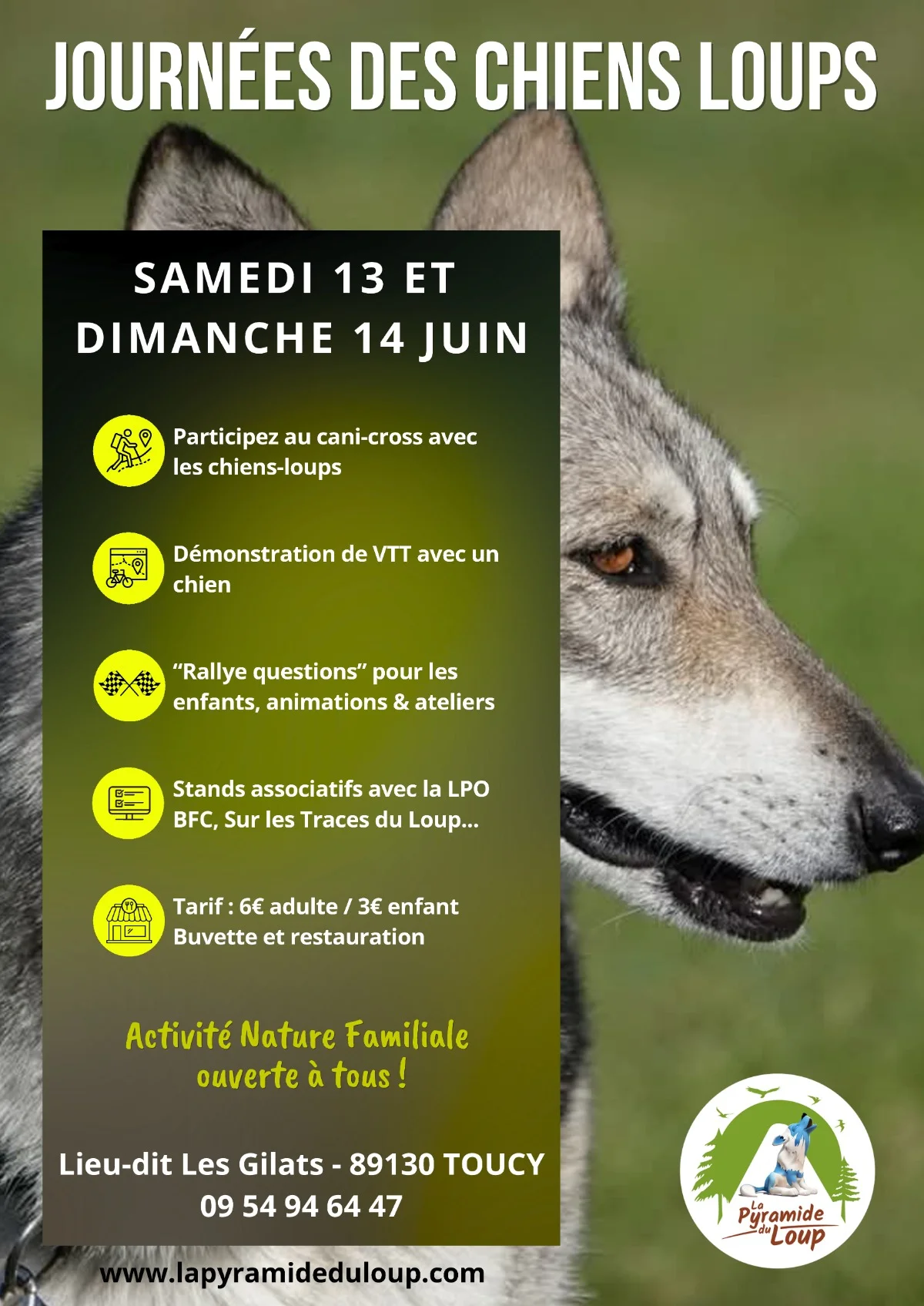 Les Journées des chiens-loups à la Pyramide du Loup – Toucy (La Pyramide du loup) (affiche de l’événement)