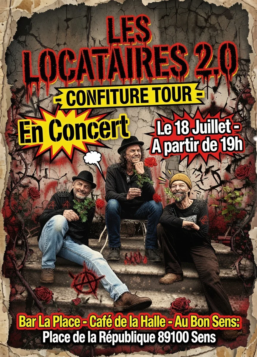 Les Locataires 2.0 « confiture Tour » – Sens (Bar La Place) (affiche de l’événement)