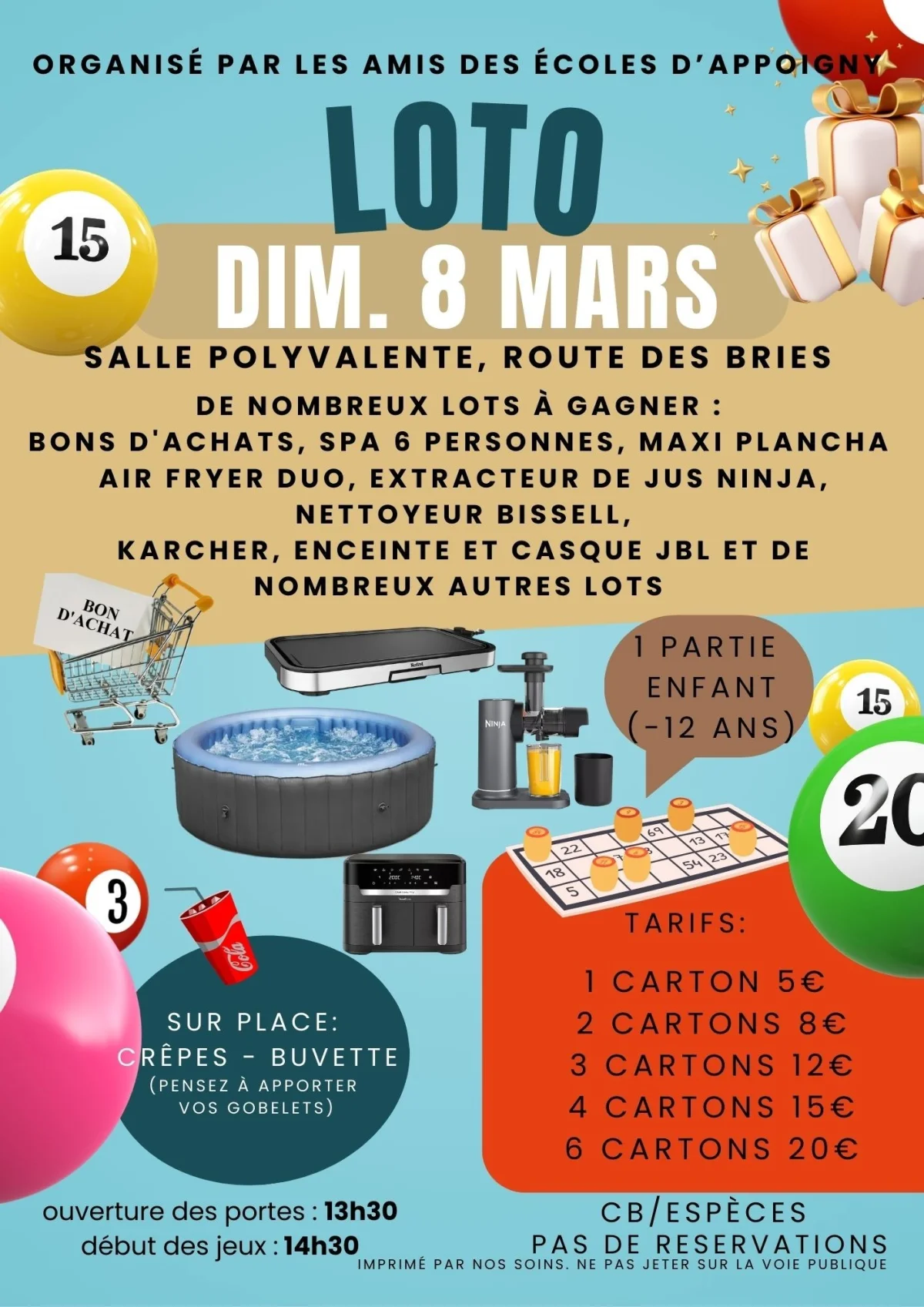 Loto organisé par les Amis des écoles d'Appoigny – Appoigny (Salle polyvalente) (affiche de l’événement)